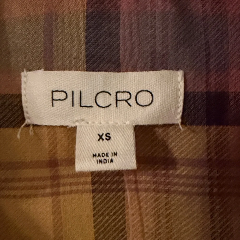 plaid dress Long-Sleeve Tiered High-Low Dress Pilcro/ Anthropologie Sz Xs NWT - Picture 4 of 7